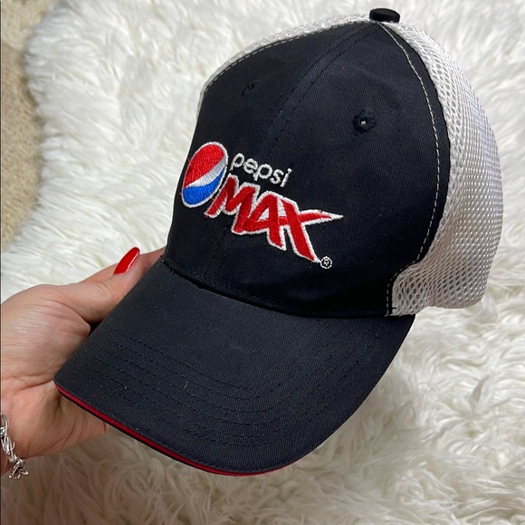 Pepsi Max Hat Cap Mens One Size Black White Embroidered